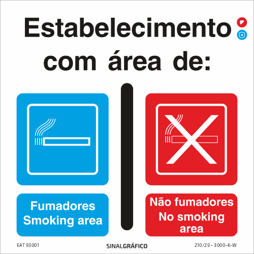 Estabelecimento com área de: fumadores e não fumadores (PT\ENG)
