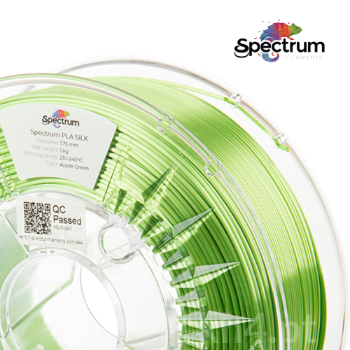PLA SILK 1kg Apple Green - Verde Maça Acetinado 1.75mm - SPECTRUM FILAMENTS