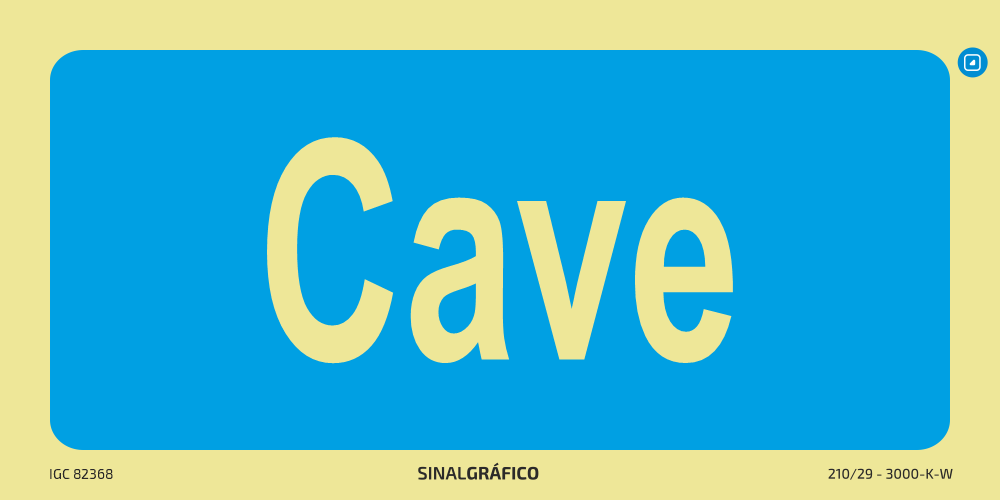 Placa de sinalética – 
Cave