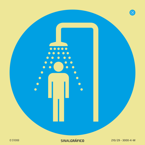 Placa de Sinalética -  Obrigatório tomar duche