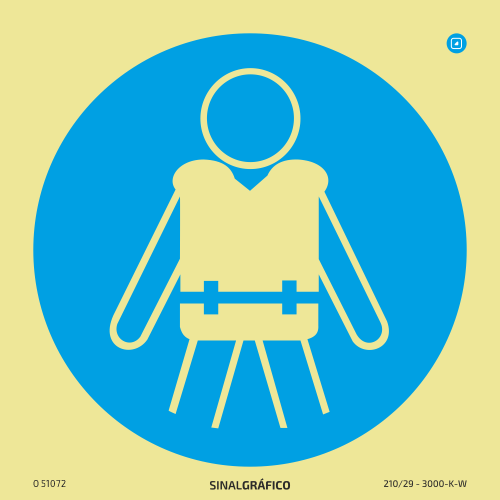 Placa de Sinalética -  Obrigatório o uso de colete salva vidas pelas crianças