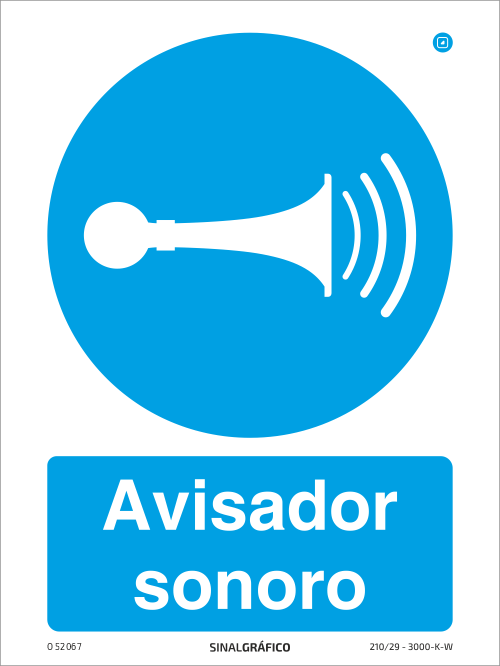 Placa de Sinalética -  Avisador sonoro