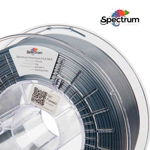 PLA SILK 1kg Sterling Silver – Cinza prata Acetinado 1.75mm - SPECTRUM FILAMENTS - Criaconsensos - Serviços Gráficos e Publicidade