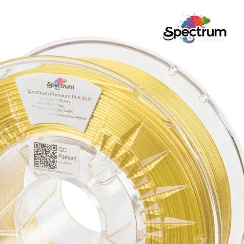 PLA SILK 1kg Unmellow Yellow - Amarelo Acetinado 1.75mm - SPECTRUM FILAMENTS - Criaconsensos - Serviços Gráficos e Publicidade