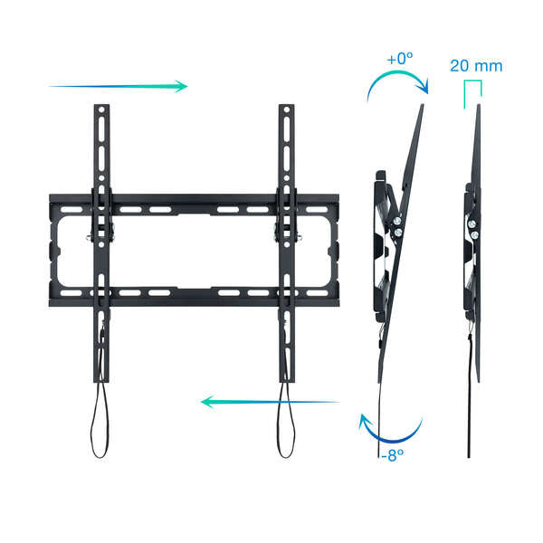 Suporte de parede fixo para TV Tooq para TV inclinável de 32 