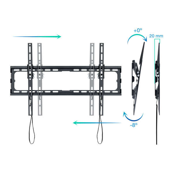 Suporte de parede fixo para TV Tooq para TV inclinável de 37 