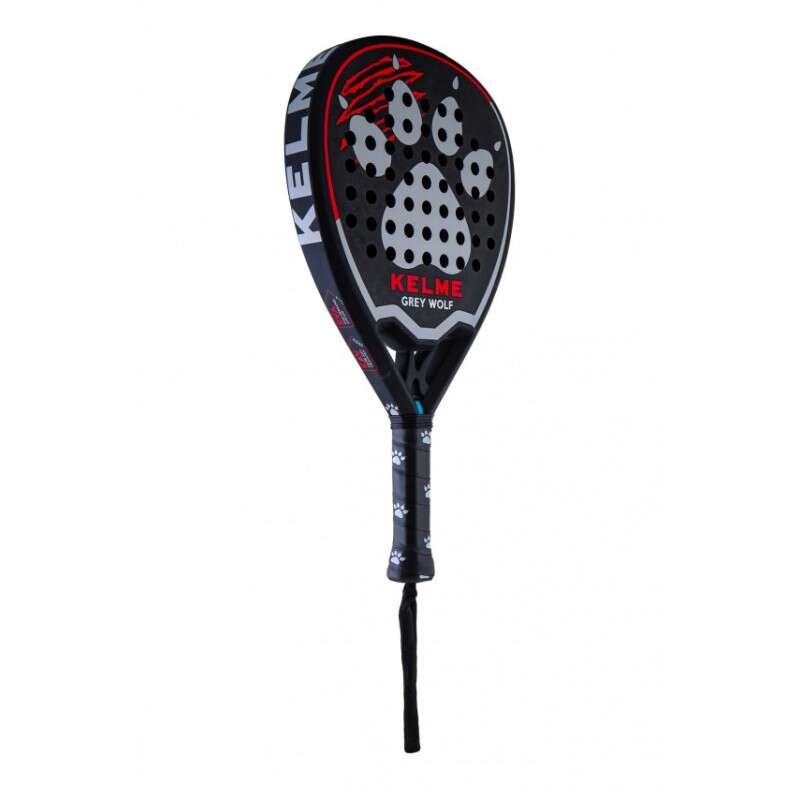 Kelme Grey Wolf Pala de Padel - Forma Híbrida Lágrima - Quadro e Superfície 100% Carbono - Núcleo Eva Extra Hard