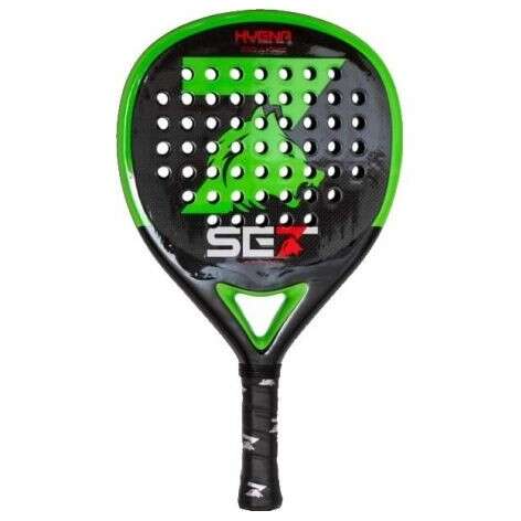 Conjunto Hyena Pala de Padel - Forma Redonda - Quadro 100% Carbono - Superfície 100% Carbono 3K - Núcleo de Goma Eva Extra Soft