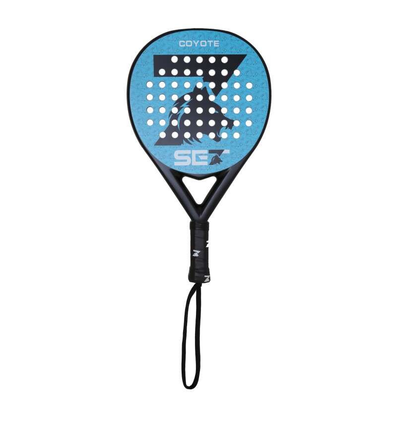 Conjunto Coyote Pala de Padel - Forma Redonda - Quadro e Superfície 100% Fibra de Vidro - Núcleo de Goma Black Eva XtraSoft