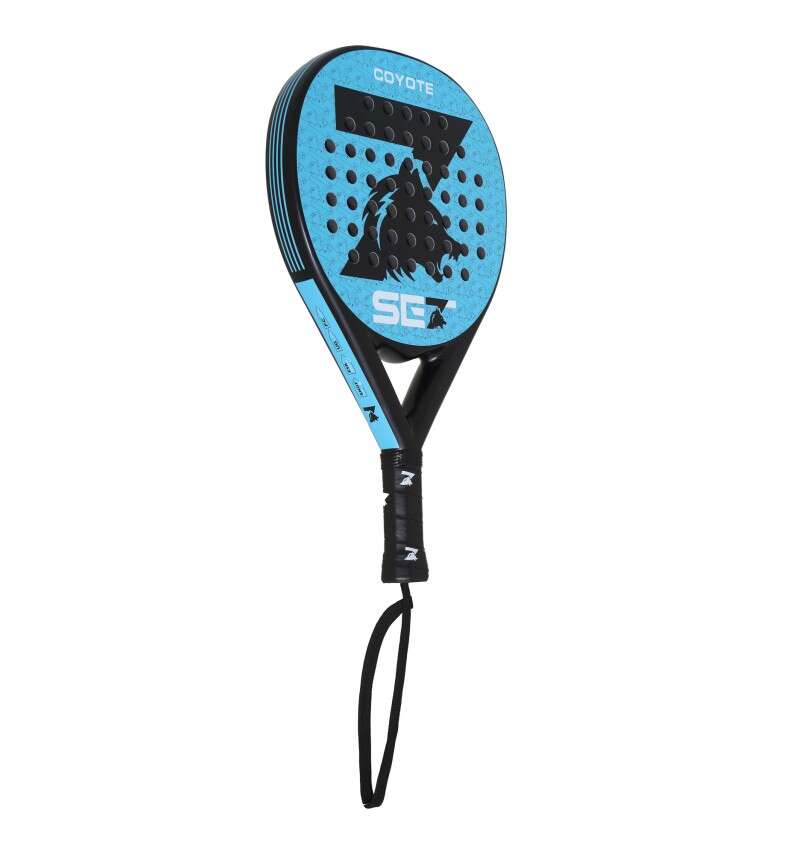 Conjunto Coyote Pala de Padel - Forma Redonda - Quadro e Superfície 100% Fibra de Vidro - Núcleo de Goma Black Eva XtraSoft