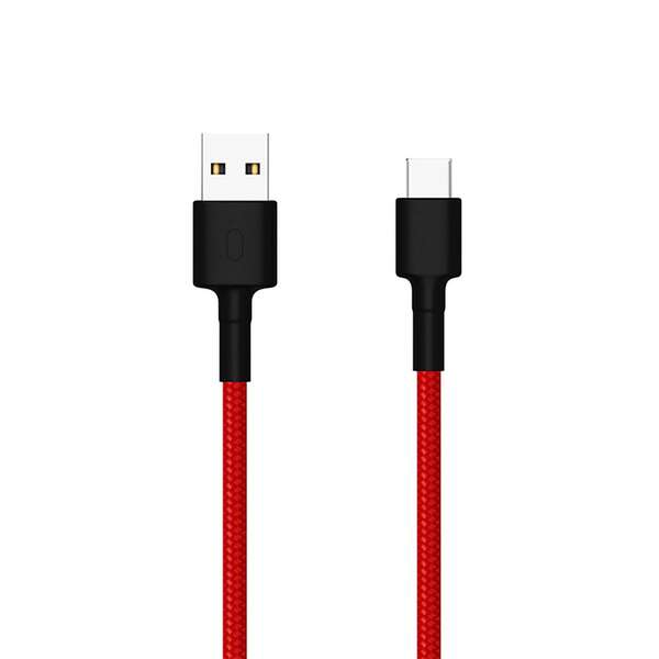 Cabo Xiaomi USB-A Macho para USB-C Macho - Comprimento 1m - Cor Vermelho/Preto