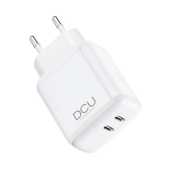 Carregador DCU Tecnologic Duplo USB Tipo C PD 20W + 20W - Branco