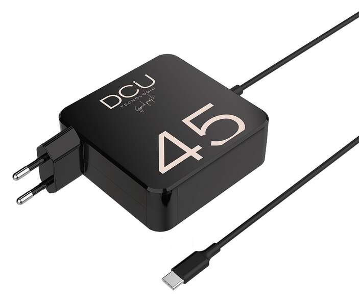 Carregador USB-C DCU Tecnologic 45W Ultra Rápido - Entrada Universal - Saída de Alta Potência - Compacto e Portátil - Cor Preto