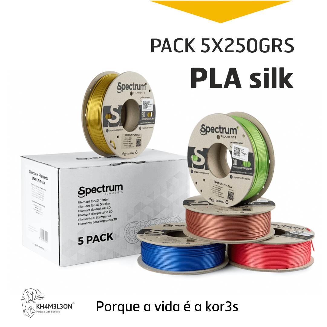 5 PACK PLA SILK 5X0.25kg - SPECTRUM FILAMENTS Criaconsensos - Serviços Gráficos e Publicidade