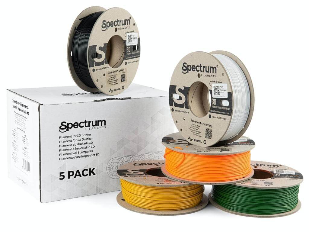 5PACK MATERIAL MIX#2 - 5X0.25kg - SPECTRUM FILAMENTS Criaconsensos - Serviços Gráficos e Publicidade