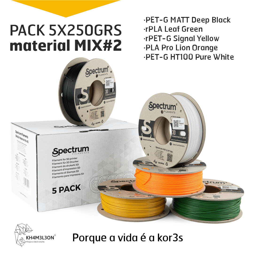 5PACK MATERIAL MIX#2 - 5X0.25kg - SPECTRUM FILAMENTS Criaconsensos - Serviços Gráficos e Publicidade