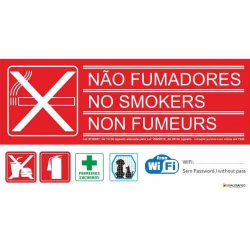 Autocolante Não fumadores e informativa (Pack 3 unid) Criaconsensos - Serviços Gráficos e Publicidade