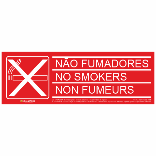 Autocolante não fumadores (Pack 3 unid) Criaconsensos - Serviços Gráficos e Publicidade