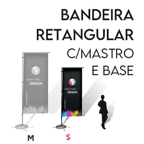 Bandeira Retangular c/ mastro e base incluídos Criaconsensos - Serviços Gráficos e Publicidade