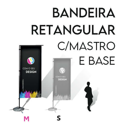 Bandeira Retangular c/ mastro e base incluídos Criaconsensos - Serviços Gráficos e Publicidade