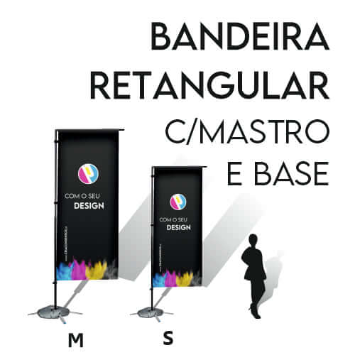 Bandeira Retangular c/ mastro e base incluídos Criaconsensos - Serviços Gráficos e Publicidade