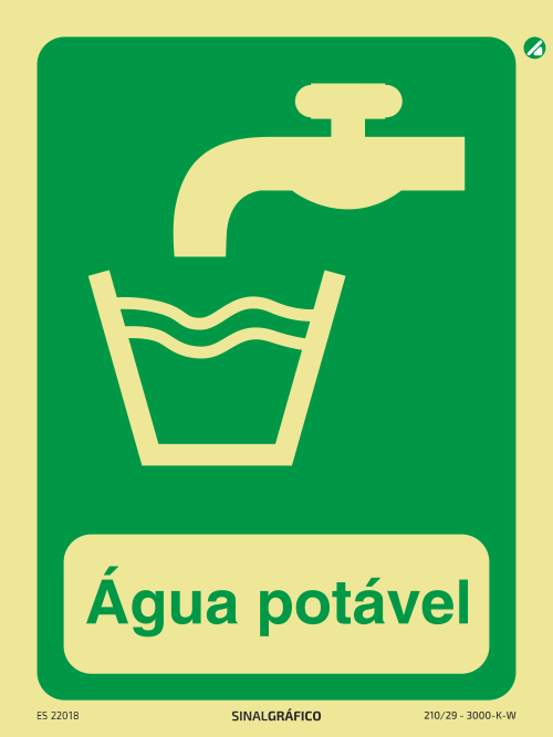 Placa de sinalética - Água Potável
