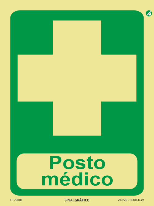 Placa de sinalética fotoluminescente - Posto Médico Criaconsensos - Serviços Gráficos e Publicidade