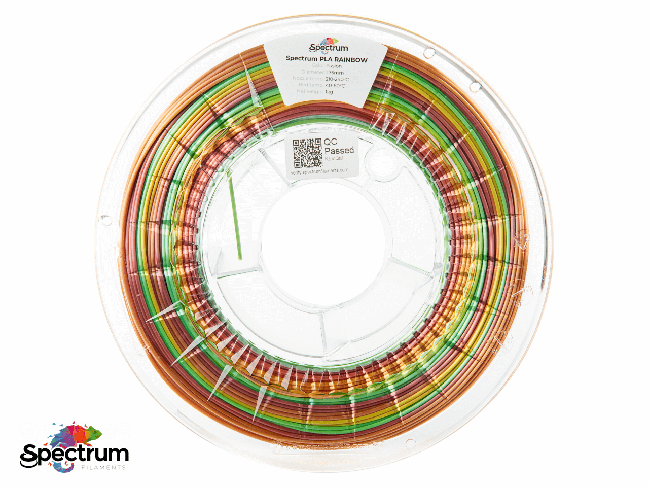 PLA SILK Rainbow 1kg Fusion - Fusão 1.75mm - SPECTRUM FILAMENTS