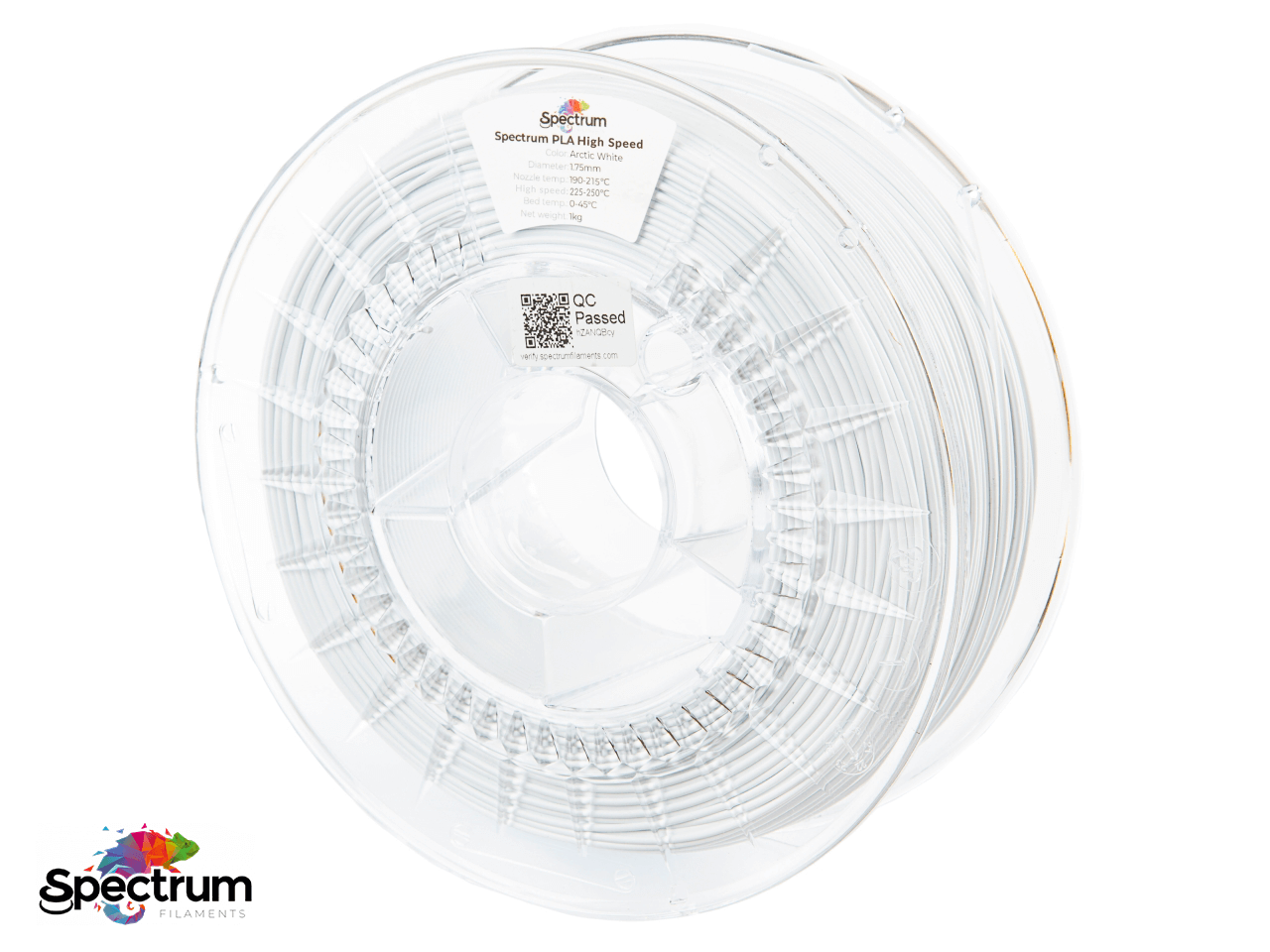 PLA PREMIUM HIGH SPEED 1 Kg ARTIC WHITE 1.75MM - SPECTRUM FILAMENTS