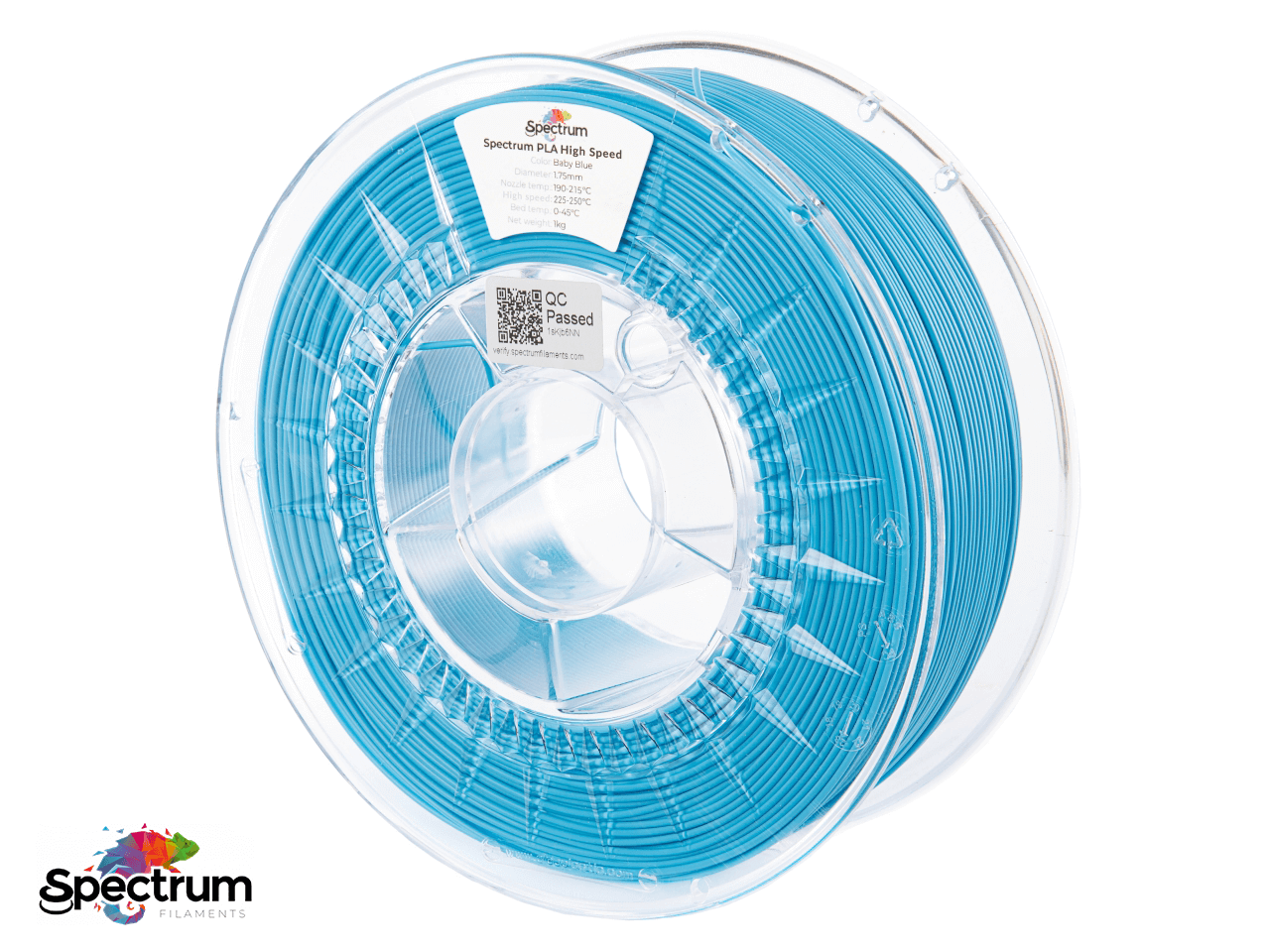 PLA PREMIUM HIGH SPEED 1 Kg BABY BLUE WHITE 1.75MM - SPECTRUM FILAMENTS