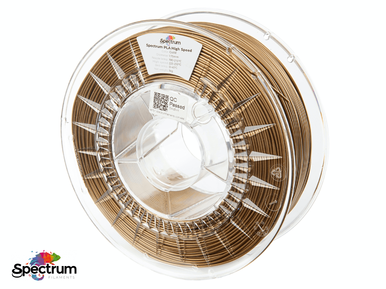 PLA PREMIUM HIGH SPEED 1 Kg GOLD 1.75MM - SPECTRUM FILAMENTS