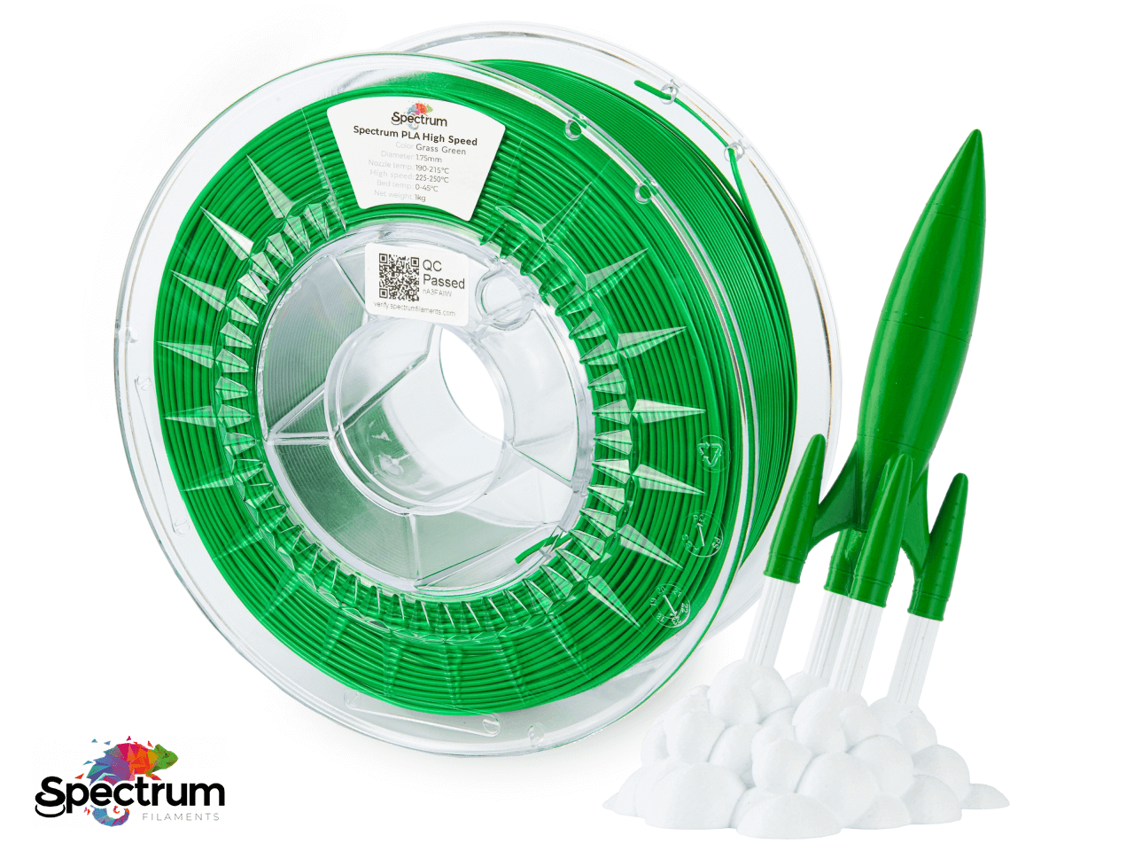 PLA PREMIUM HIGH SPEED 1 Kg GRASS GREEN 1.75MM - SPECTRUM FILAMENTS