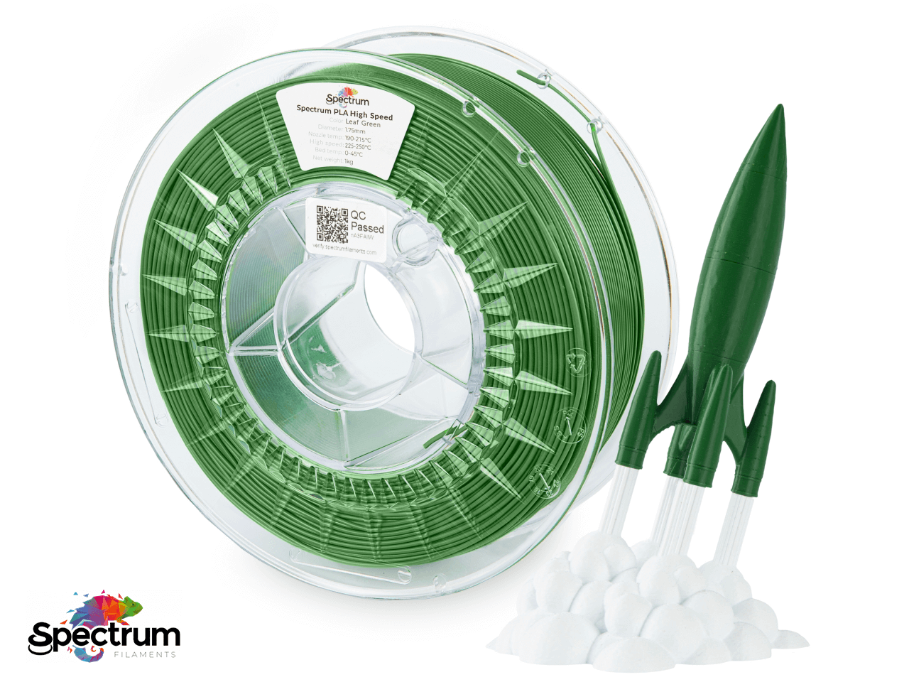 PLA PREMIUM HIGH SPEED 1 Kg LEAF GREEN 1.75MM - SPECTRUM FILAMENTS