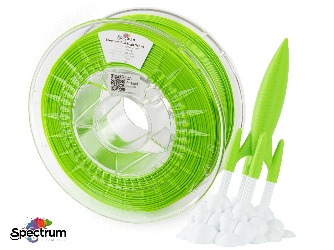 PLA PREMIUM HIGH SPEED 1 Kg LIME GREEN 1.75MM - SPECTRUM FILAMENTS