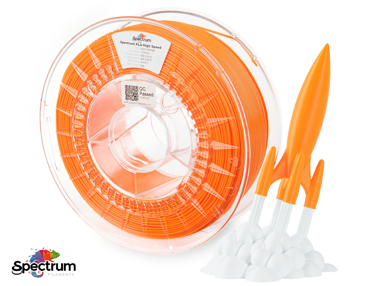 PLA PREMIUM HIGH SPEED 1 Kg LION ORANGE 1.75MM - SPECTRUM FILAMENTS