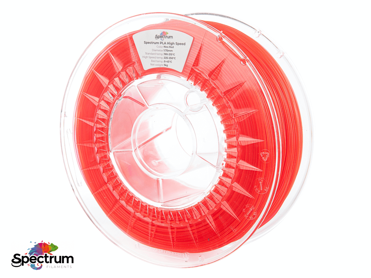 PLA PREMIUM HIGH SPEED 1 Kg NEO RED 1.75MM - SPECTRUM FILAMENTS