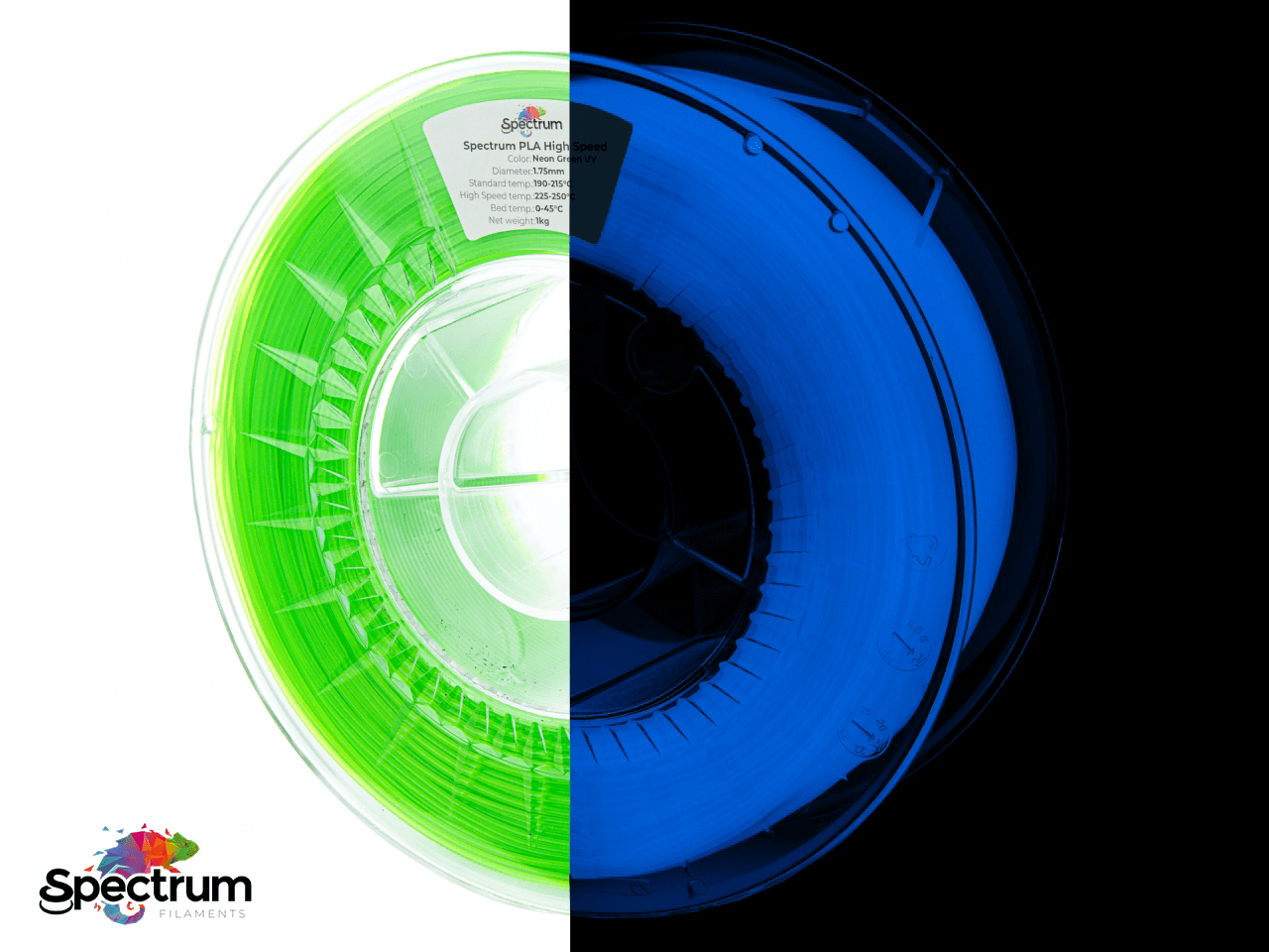 PLA PREMIUM HIGH SPEED 1 Kg NEON GREEN UV 1.75MM - SPECTRUM FILAMENTS