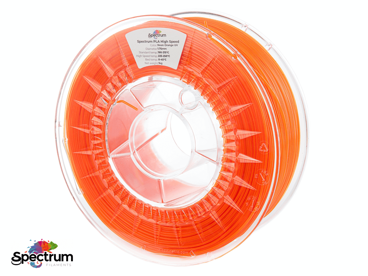 PLA PREMIUM HIGH SPEED 1 Kg NEON ORANGE UV 1.75MM - SPECTRUM FILAMENTS