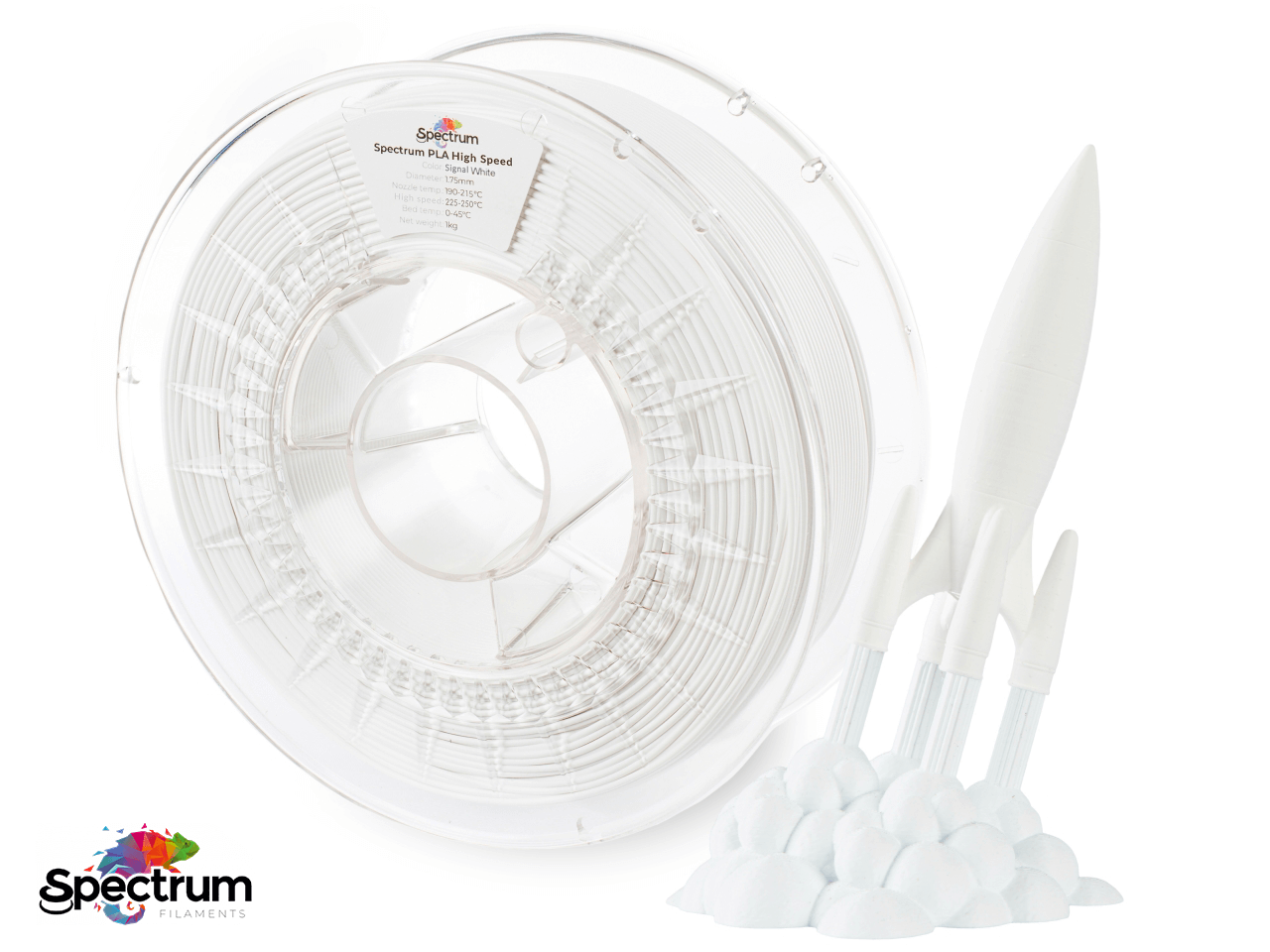 PLA PREMIUM HIGH SPEED 1 Kg SIGNAL WHITE 1.75MM - SPECTRUM FILAMENTS