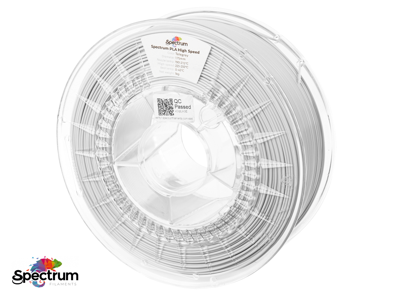 PLA PREMIUM HIGH SPEED 1 Kg TELEGREY 1.75MM - SPECTRUM FILAMENTS