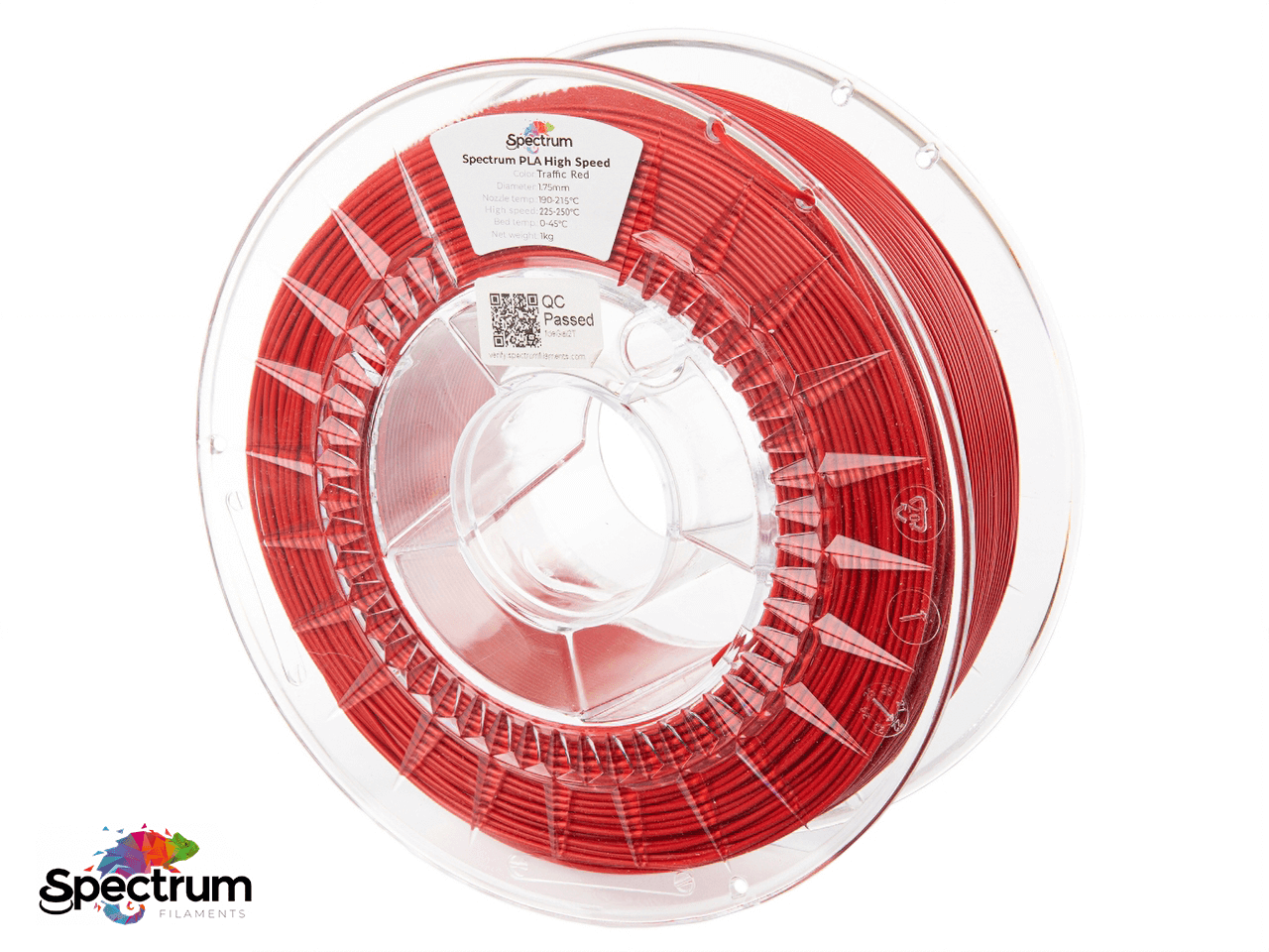 PLA PREMIUM HIGH SPEED 1 Kg TRAFFIC RED 1.75MM - SPECTRUM FILAMENTS