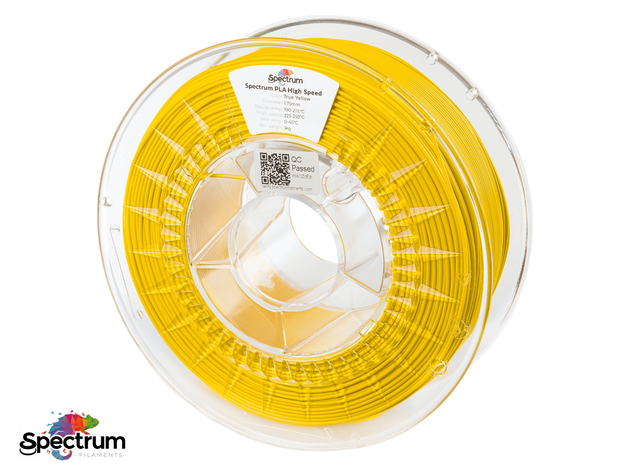 PLA PREMIUM HIGH SPEED 1 Kg TRUE YELLOW 1.75MM - SPECTRUM FILAMENTS