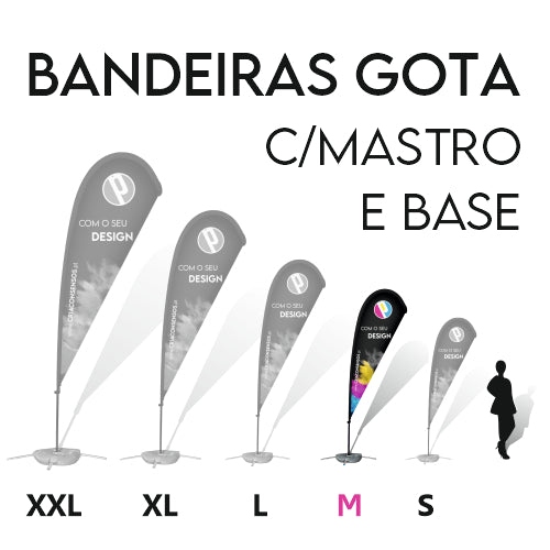 Bandeiras GOTA c/ mastro e base incluídos