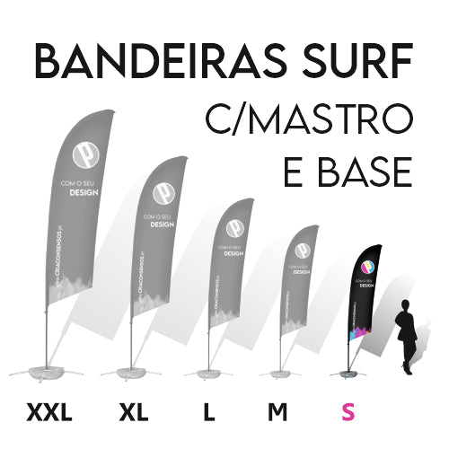 Bandeiras SURF c/ mastro e base incluídos
