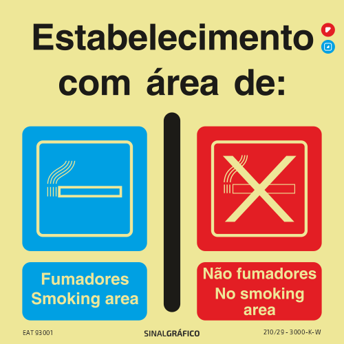 Estabelecimento com área de: fumadores e não fumadores (PT\ENG)