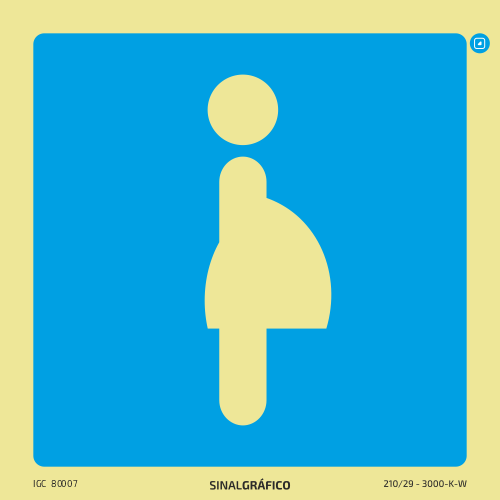 Placa de sinalética –Informação zona prioritária a grávidas
