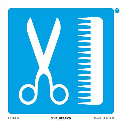 Placa de sinalética – Indicação de cabeleireiro