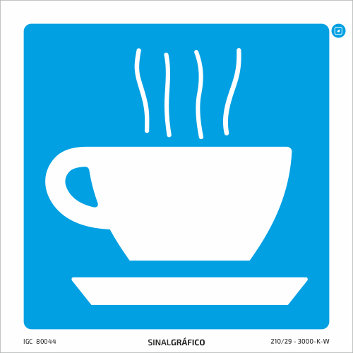 Placa de sinalética – Indicação de cafetaria
