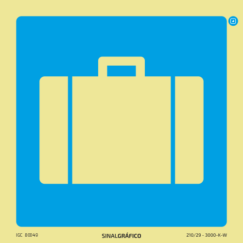 Placa de sinalética – Indicação de sala de bagagem