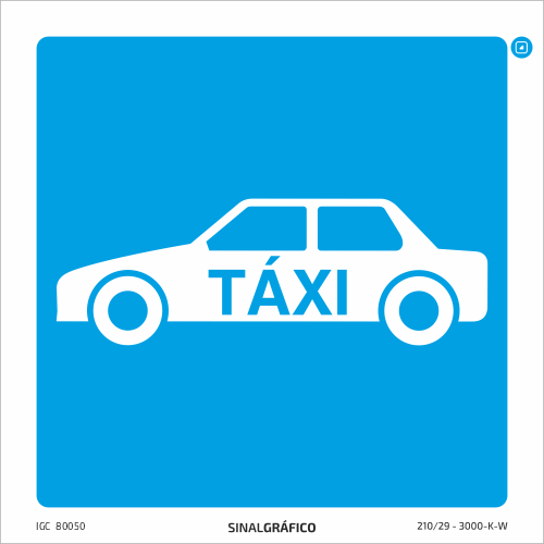 Placa de sinalética – Indicação de zona de táxis